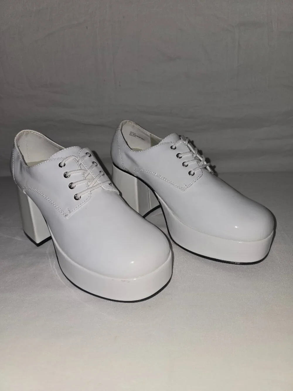 Funtasma JAZZ-02 Men's Size 9 White Patent Platform Disco Retro Costume Shoes